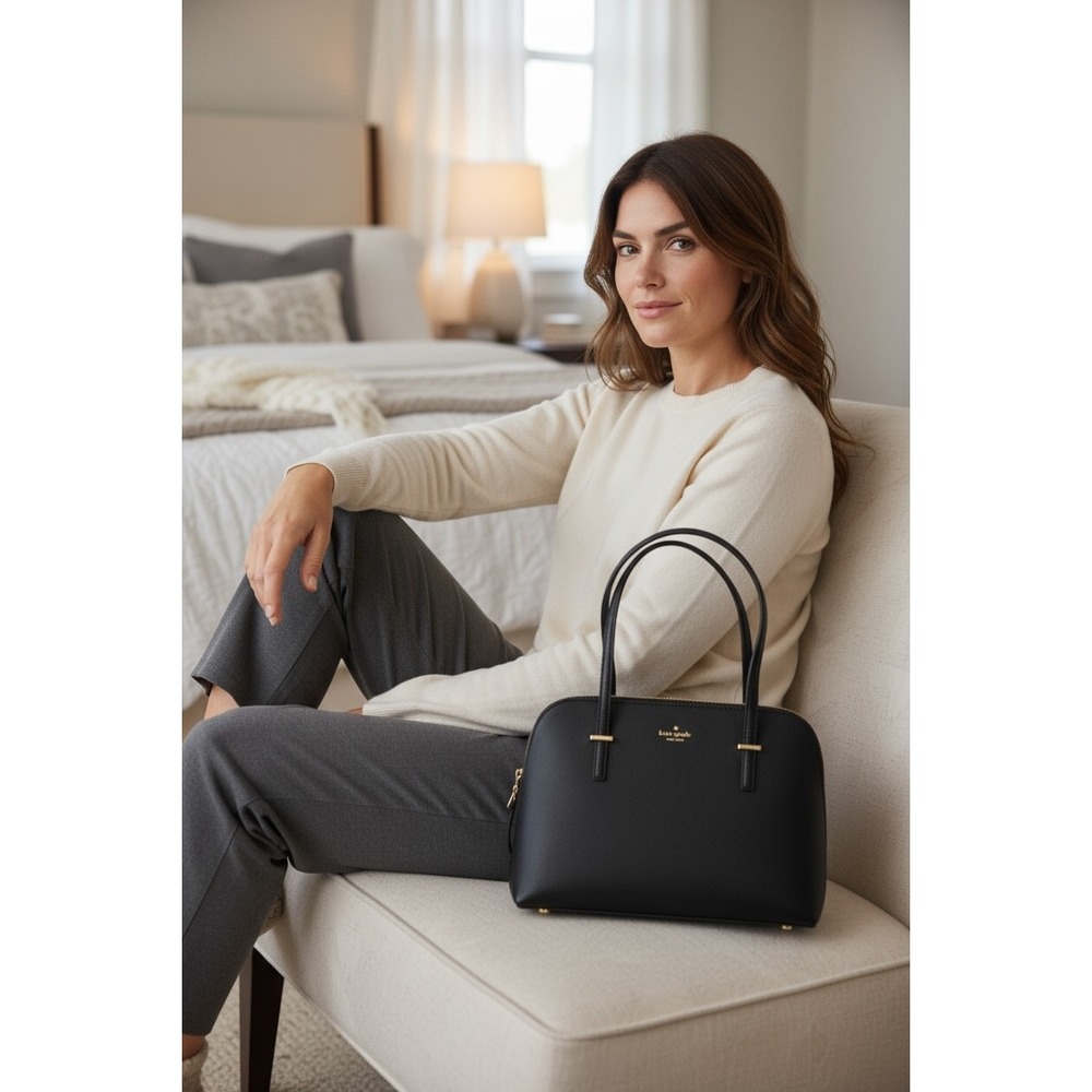 Kate Spade Black Satchel Shoulder Bag Purse Handbag Designer